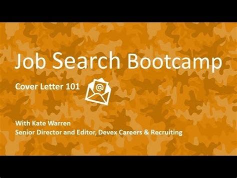 Indeed is not a career or legal advisor and does not guarantee job interviews or offers. Webinar: Cover letters 101 | Devex