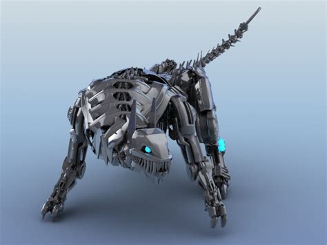 Robot Tiger 3d Model Flatpyramid