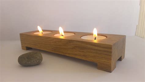 3 Tea Light Candle Holder Modern Look Candle Holder Wooden Candle