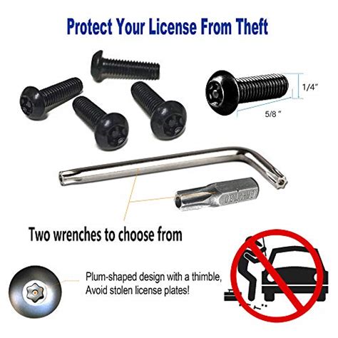 Aootf Anti Theft License Plate Screws Black Screws For Locking Car Tag