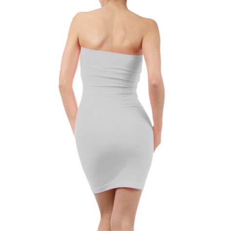 Elastic Tube Mini Dress Strapless Stretch Tight Body Con Seamless One