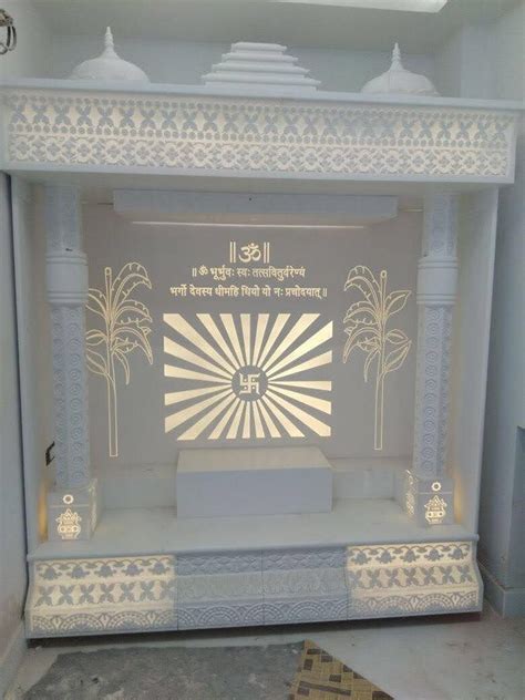 White Polished 3d Corian Mandir For Religious At Rs 1500 Sq Ft In