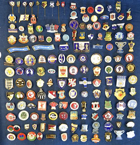 Collection Of Football Metalenamel Pin Badges With Many League Clubs