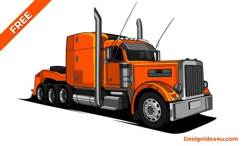 Head Semi Truck Vector Free Download Designidea4u