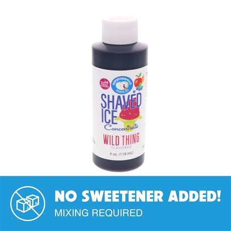 Hypothermias 🍧 Wild Thing Shaved Ice And Snow Cone Unsweetened Flavor Concentrate 4 Fl Oz Size