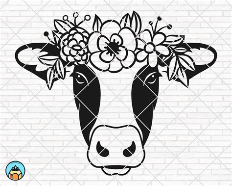 Cow With Flowers Svg Hotsvg Com