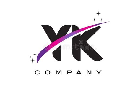 yk y k black letter logo design with purple magenta swoosh stock vector illustration of idea