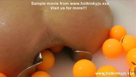 Ping Pong Balls Fun Bath With Xo Speculum And Full Open Jp