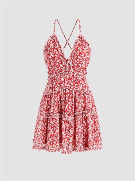 Ditsy Floral Ruffle Cami Dress Cider