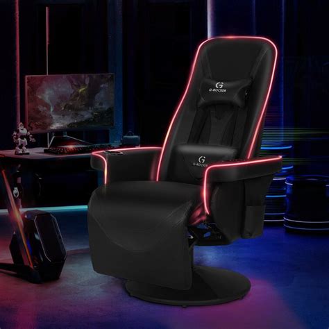 modern depo video gaming chair with rgb led lights high back ergonomic swivel reclining chair
