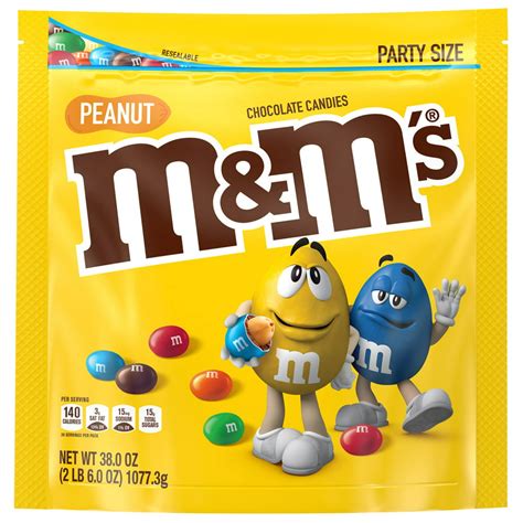 Mandms Peanut Chocolate Candy 38 Ounce Party Size Bag
