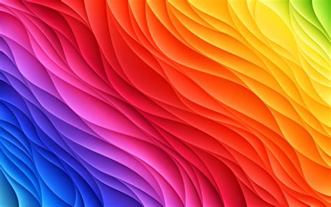 Download Wallpapers 4k 3d Abstract Waves Rainbow