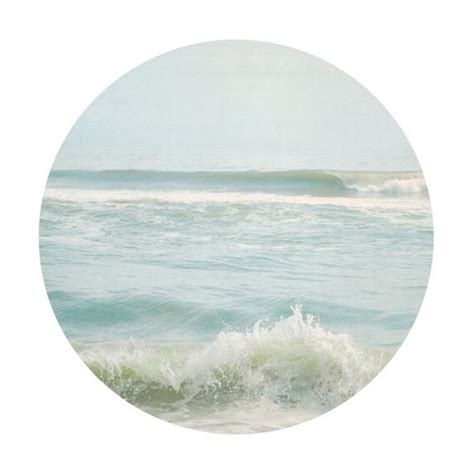 Circular Beach Photograph Modern Circle Print Ocean Waves