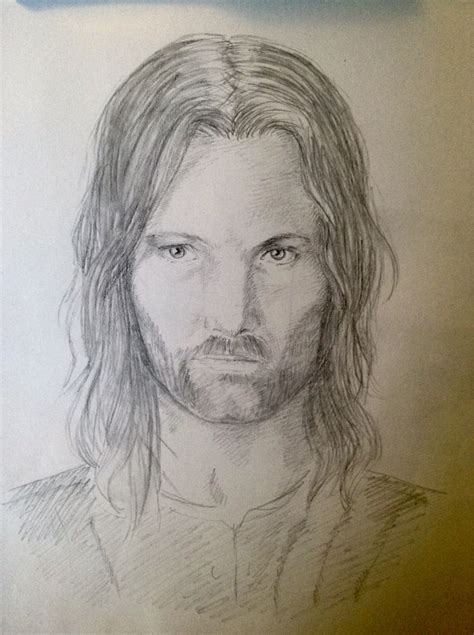 Aragorn From The Lord Of The Rings Pencil Sketch Drawing Pencil Sketch