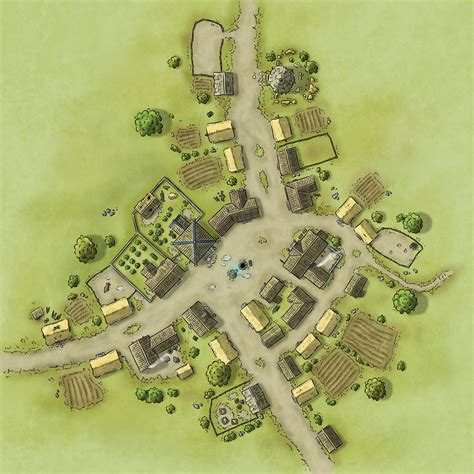 Map Of A Smallish Village Lynnrassa From Cartographers Guild Rpg