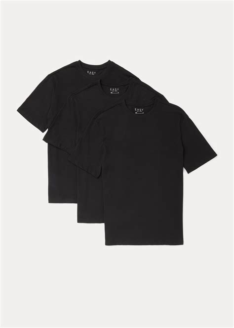 3 Pack Black Essential Crew Neck T Shirts Matalan