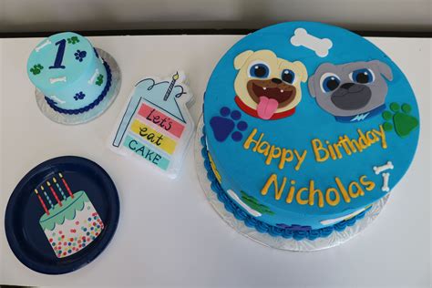 Birthday Cake And Smash Cake Themed With Puppy Dog Pals From Disney
