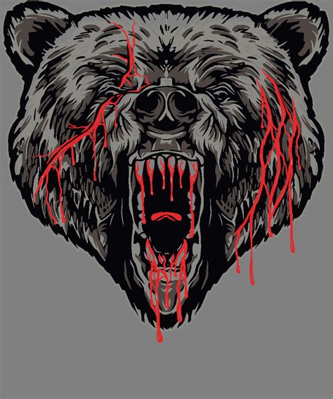 Bear Scary Digital Art By Stacy Mccafferty Pixels