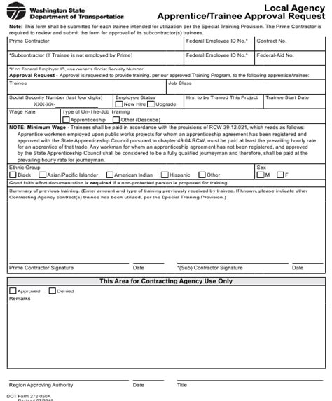 Dot Form 272 050a Fill Out Sign Online And Download Fillable Pdf