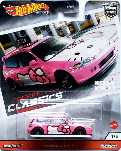 Hot Wheels Premium Honda Civic Hatchback Eg Pink Hello Kitty Gjr00