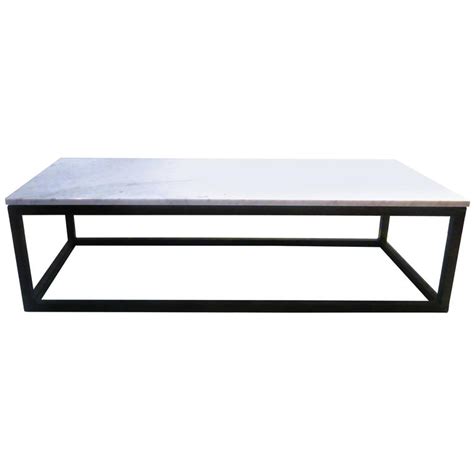 Center your space around the endlessly appealing. 1970s Rectangle Coffee Table Marble and Square Tube Metal ...