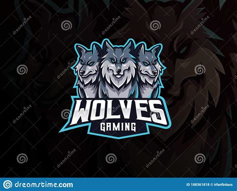 Wolves Mascot Esport Logo Tempalte Cartoon Vector 218067431