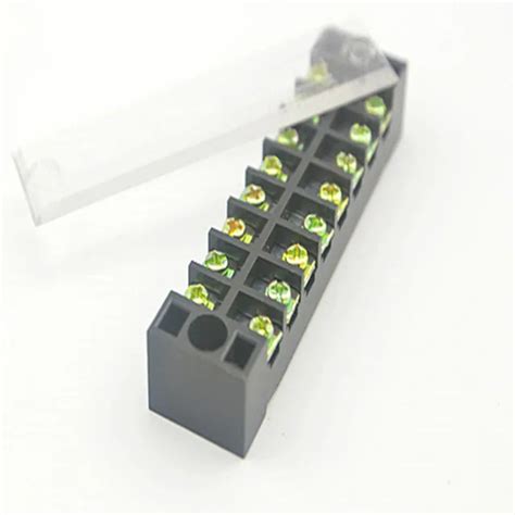 Terminal Block 600v 15a 8 Pin Dual Rows Covered Barrier Screw Fixed