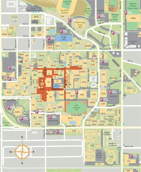 Asu Tempe Campus Map Blank North America Map