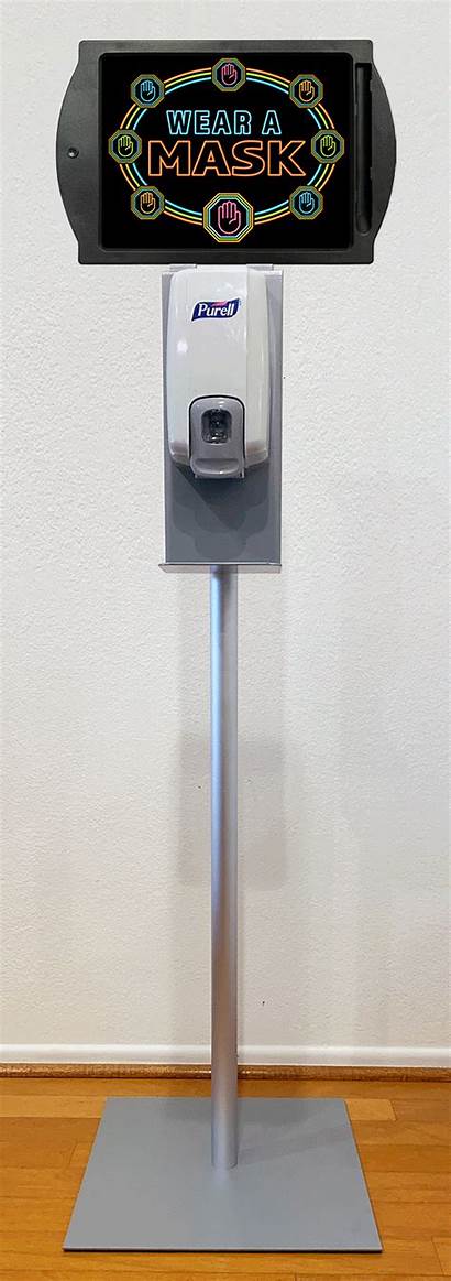 Sanitizer Dispenser Stand Flashing Mask Led Desk