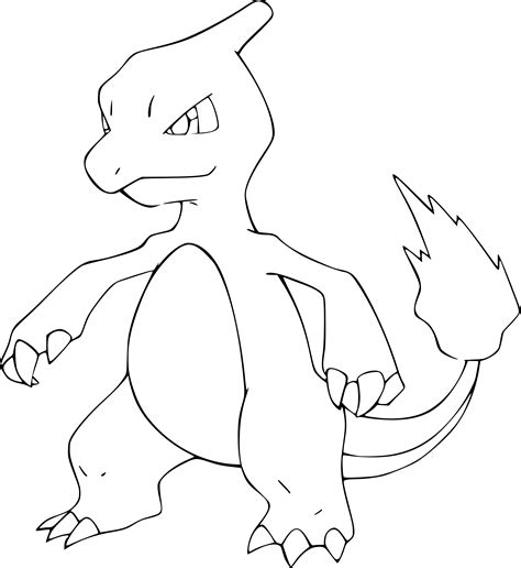 Lineart myself color by my brother alan. Pokemon Charmeleon coloring page