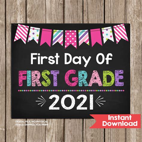 First Day Of First Grade Sign First Day Of 1st Grade Sign Etsy