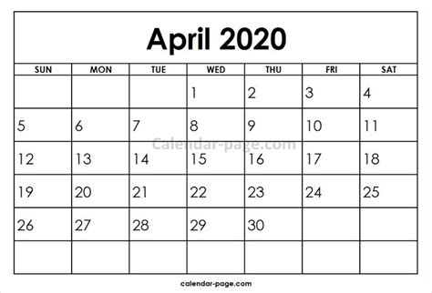 april  printable calendar template calendar template