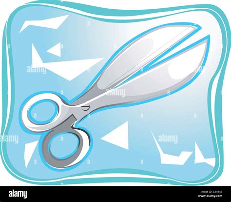 Scissor Cutting Papers Stock Photo Alamy