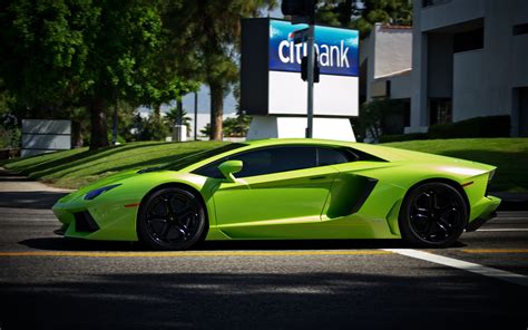 Lamborghini Vehicles Cars Green Supercar Stance Exotic Wallpaper