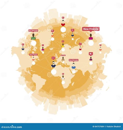 Globales Soziales Netz Und Teamwork Stock Abbildung Illustration Von