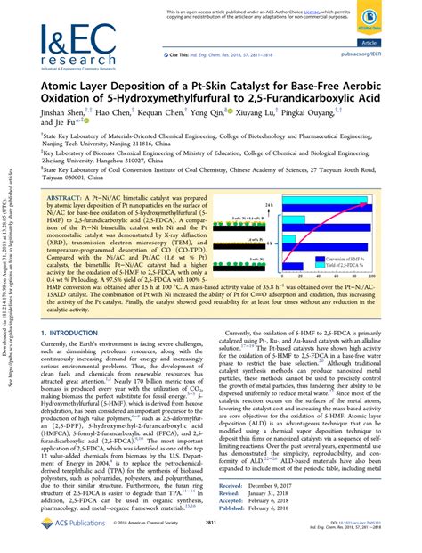 Pdf Atomic Layer Deposition Of A Pt Skin Catalyst For Base Free