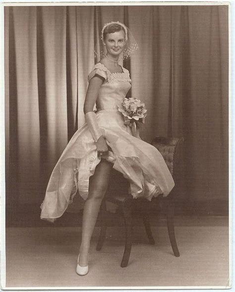 Saucy Bridal Portrait 1950s Love The Short Dress Vintage1950sdresseswedding Bride Dress