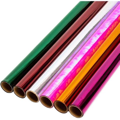 Clear Cellophane T Wrapping Paper Roll 6 Colors 17 X 10ft 6 Pack