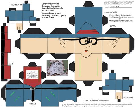 Tall Elf Paper Toy Free Printable Papercraft Templates