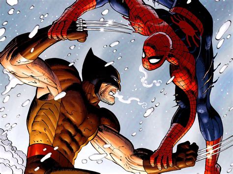 Spider Man Vs Wolverine Desktop Wallpapers Phone Wallpaper Pfp