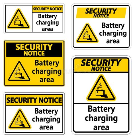 Notice Battery Charging Area Symbol Sign Vector Illustration Isolated
