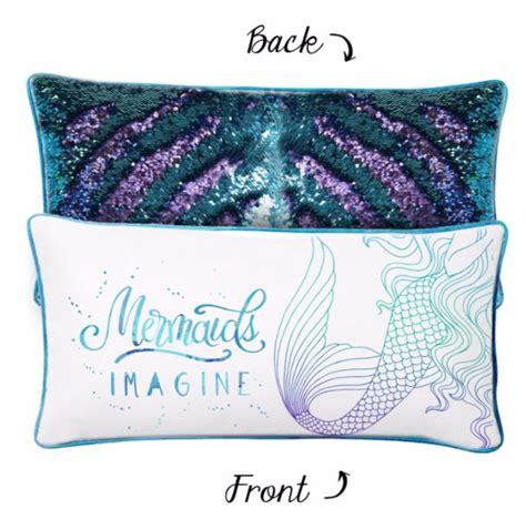 Imagine Mermaid Pillow W Reversible Sequins Back