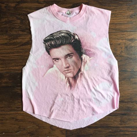Elvis Presley Hand Distressed One Of A Kind Acid Washed Cropped Pink