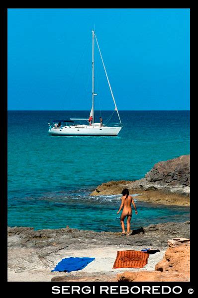 FORMENTERA ISLAND Nude Woman In Es Calo Beach Formentera Island