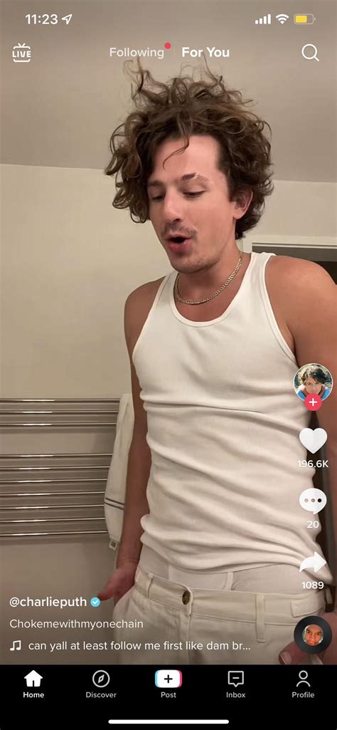Charlie Puth Posted This On Tiktok And It Looks Like Hes Wearing White Briefs Here R