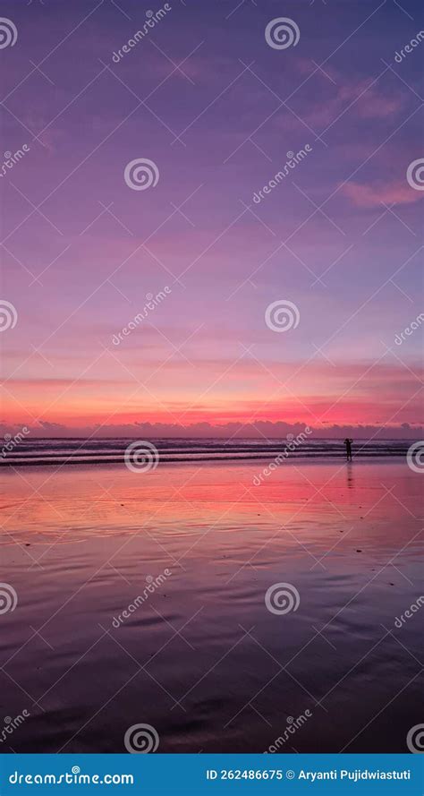 Kayu Aya Petitenget Beach Sunset Bali Stock Image Image Of Line