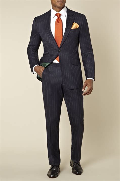 Moss london slim fit suit trousers in burgundy tartan. Moss 1851 Tailored Fit Chalk Stripe Suit Navy from Moss ...