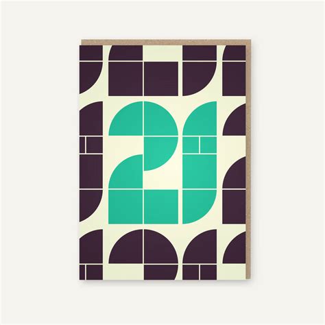 21st Birthday Number Card Eco Friendly By Mimi And Mae