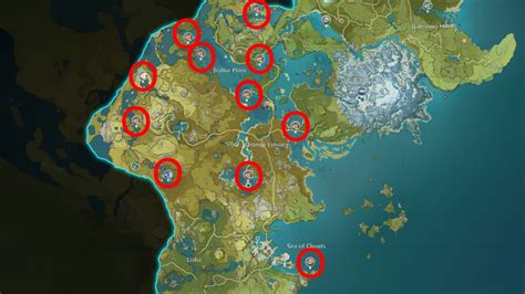 Map Of Genshin Impact Fishing Spots All Fishing Spots In Monstadt