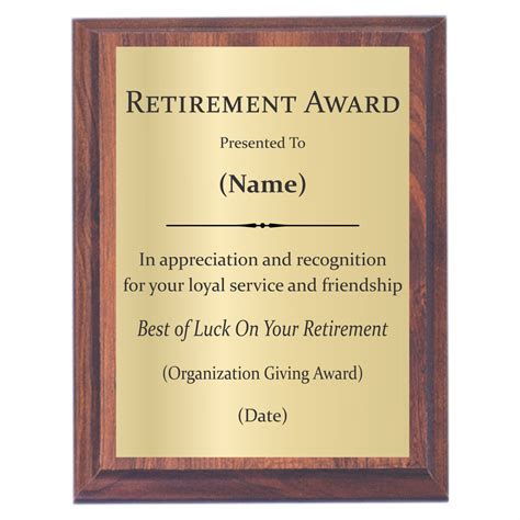 Retirement Plaques Offered By Awards2you